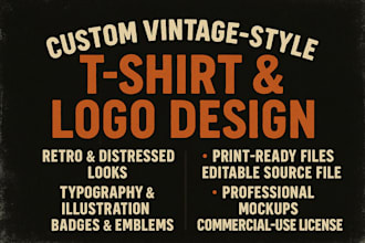 create custom vintage outdoor t shirt logo design and illustration