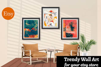 create printable wall art and abstract digital posters for your etsy shop