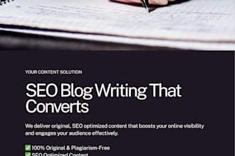 write engaging and SEO friendly blog posts on any topic