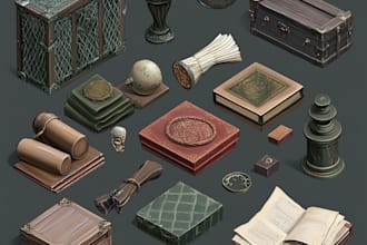 do 2d game props and object with high details quality
