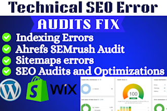 fix technical SEO errors via moz, semrush, ahrefs site audit competitor analysis