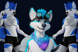custom vrchat avatar nsfw furry anime 3d model ready for vrc vroid vrm and unity