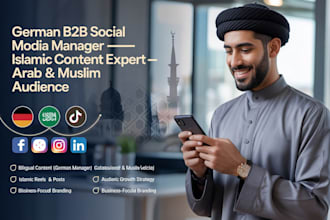 be your german b2b arab muslim social media manager and create islamic content