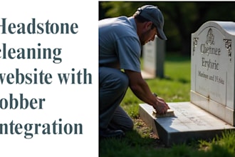do headstone cleaning website, gravesite maintenance website, jobber website