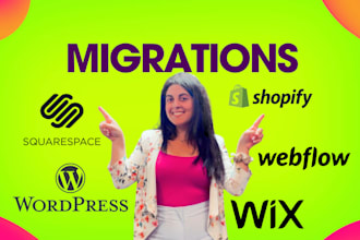migrate your website from wix, squarespace to shopify or webflow