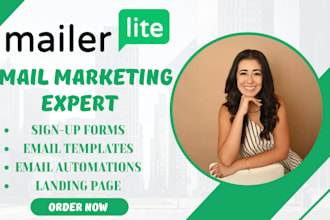 set up, design mailerlite, automation, optin forms and landing page