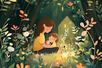 design children book cover illustration and kids book