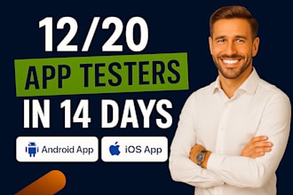 provide 12 app testers 20 testers 12 app tester for google play closed testing