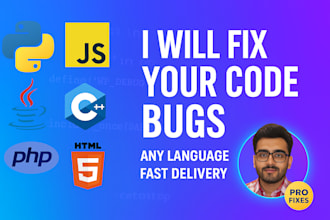 fix, build, or debug code in python, java, cpp, or any language