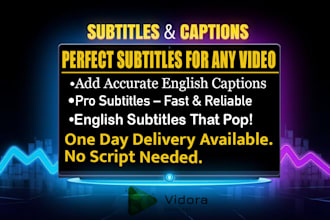 add accurate english subtitles and captions to your video