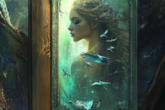 design artistic poetry book cover, fantasy, horror, novel