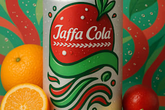 design creative beer label, energy drink, juice and colas