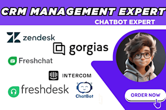 set up zendesk gorgias freshsales freshdesk intercom tidio CRM ai chatbot expert