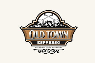 do awesome a logo for my espresso ice cream with an old town