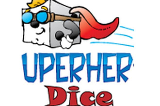 design classic motivation colorful logo for superhero dice