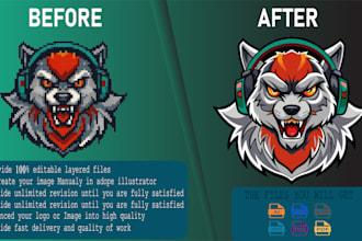 recreate, enhance and vectorize your logo and image