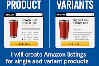 create amazon listings for single and variant products