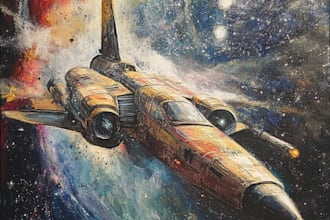 paint original space scenes, any science fiction, spaceships