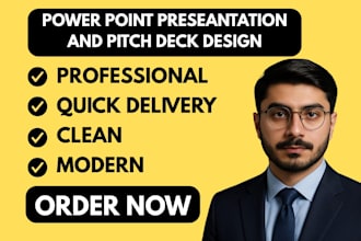 design modern powerpoint presentation and investor pitch deck for your business