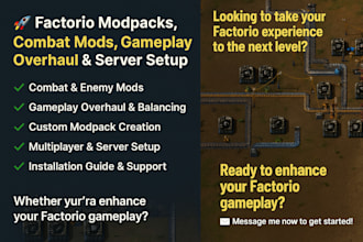 create combat mod gameplay overhaul factorio server setup mods factorio modpacks