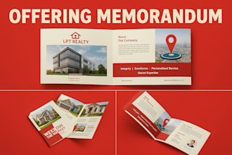 design commercial real estate offering memorandum real estate brochure or flyer
