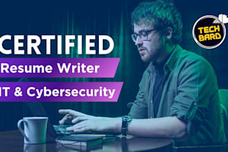 write professional resume for IT, cybersecurity, software engineer, tech sales