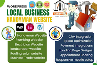 design local business trades roofing electrician plumber landscapers crm website
