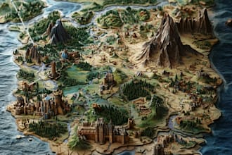 make fantasy map illustration for dnd