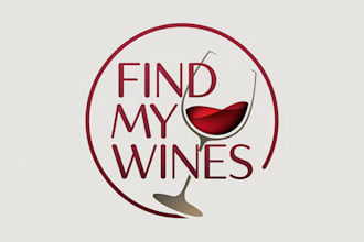 create modern wine logo design with unlimited revision