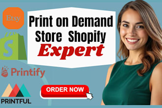 design shopify printify store for custom tshirts pod tshirt store design etsy