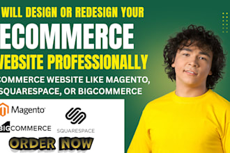 design or redesign your magento, squarespace, or bigcommerce ecommerce website