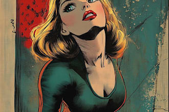 draw in comic style and retro colors