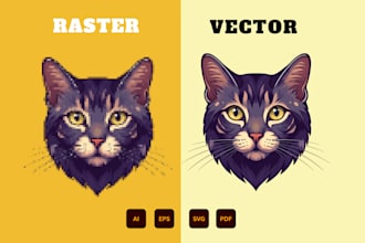 convert raster images to vector files ai, eps, svg,PDF