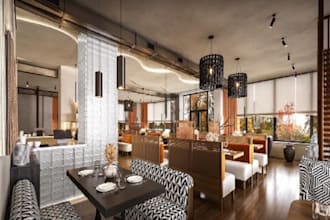 refurbish 3d restaurant interior,cafe,bakery,coffee shop,office,hotel,cgi,render