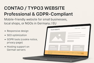 build contao website, update your typo3 website, setup gdpr, dsgvo compliance