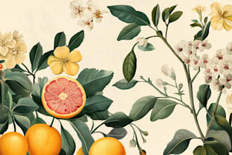 create a beautiful vintage botanical illustration poster