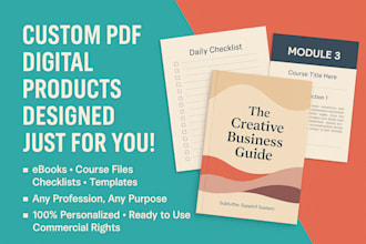 make digital products as pdf for any subject of reselling