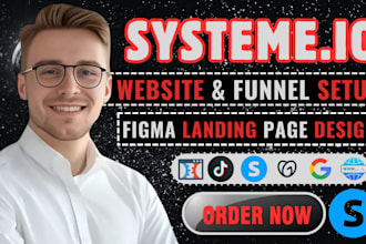 design systeme io sales funnel, clickfunnels landing page, systeme io website