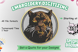 do embroidery digitizing convert to dst, jef, pes in 1 hour