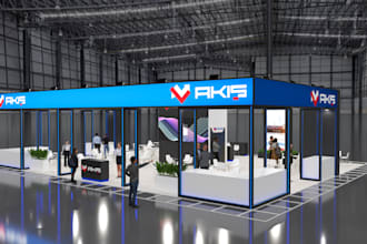 design custom 3d exhibition stands and trade show booths