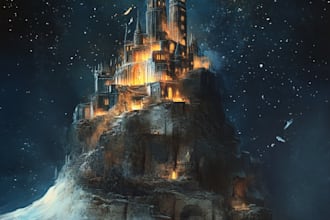 create a unique fantasy book cover illustration
