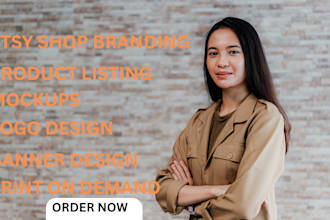 create custom logo, banner,etsy shop branding, mockups,etsy print on demand