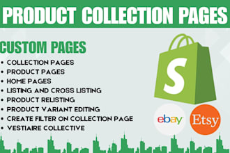 do shopify variant and product collection page listing and management bug fix