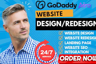 design or redesign wix studio website godaddy website godaddy airo seo tilda io