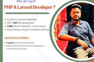 be your professional PHP laravel developer for web, apis, and bugs