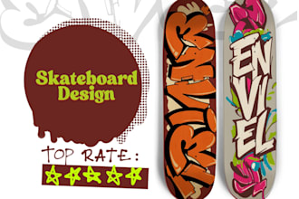 create custom graffiti text design for your skateboard