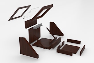 design 3d kitchen cabinet with 2d drawing and dxf files for cnc cutting
