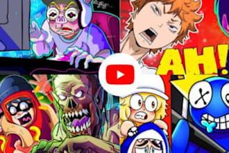create a custom drawn cartoonic youtube thumbnail that pops