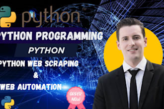 code python, web scraping, python django application, python bot, web automation