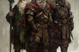 draw dnd character art and game character concept art
